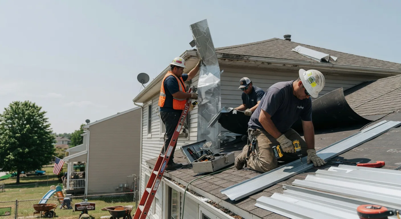 Storm Damage Metal Roof Repair in Huntington Mills, PA